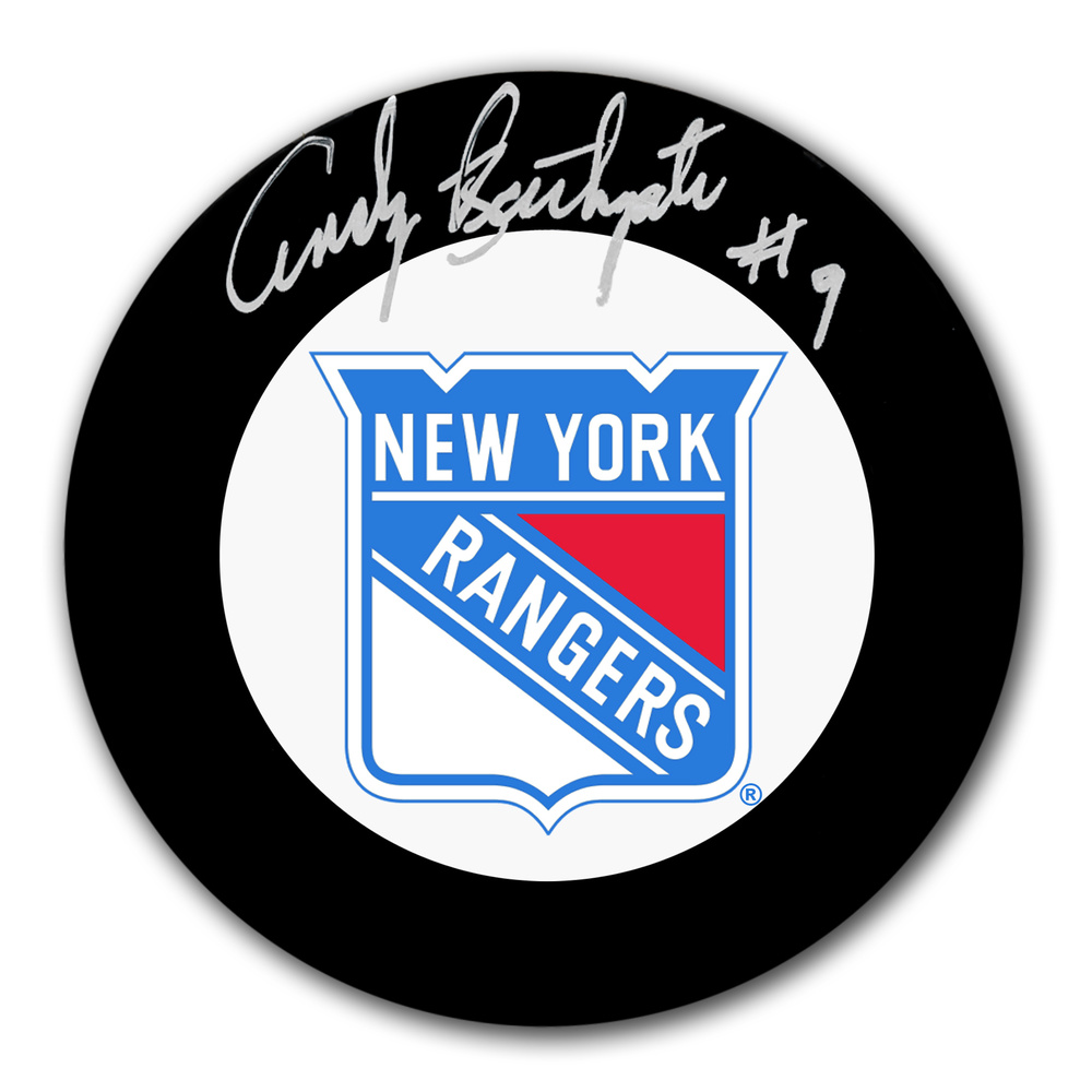 Andy Bathgate New York Rangers Autographed Puck