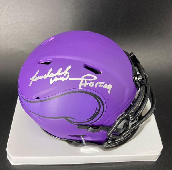 HOF - Vikings Randall McDaniel Signed Mini Helmet