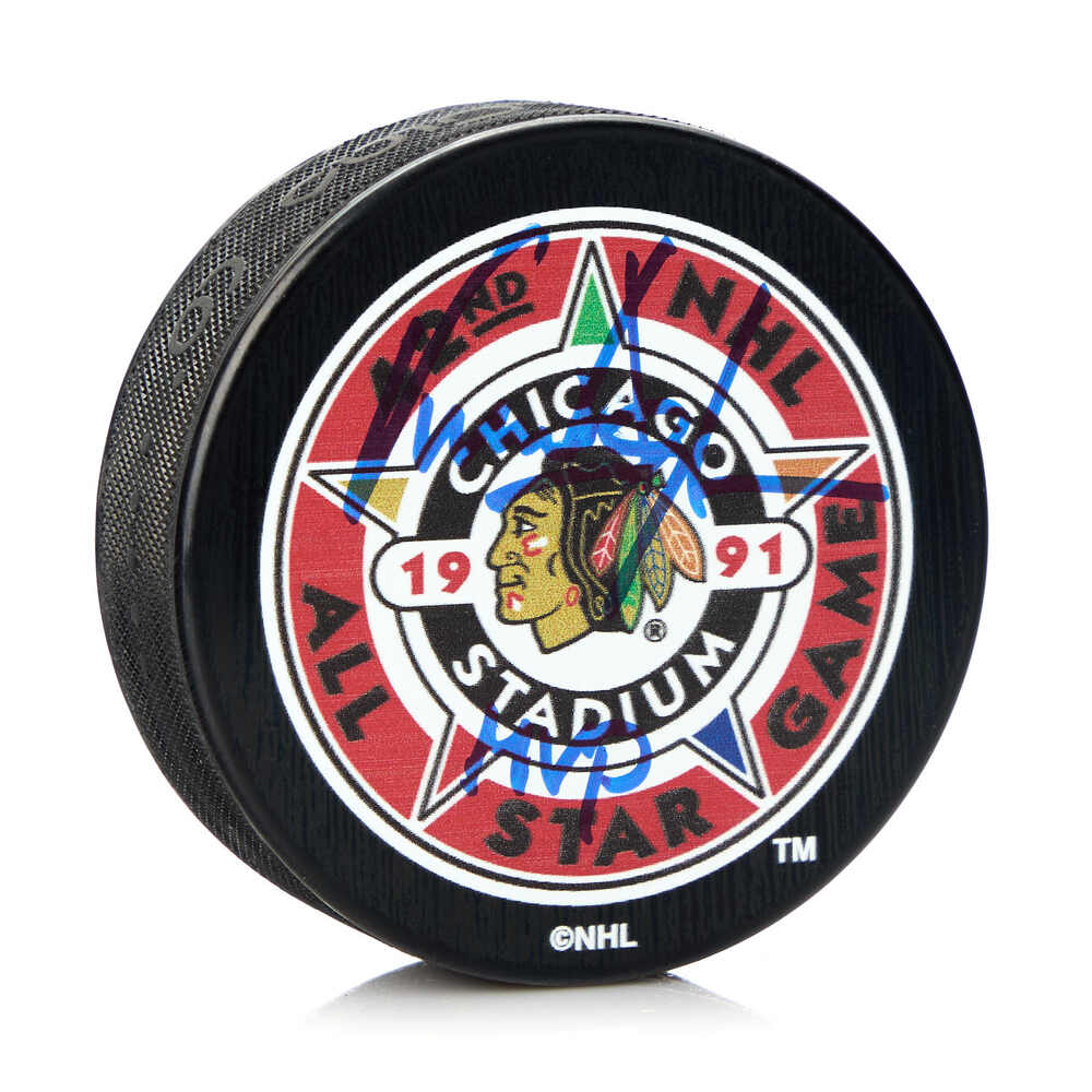 Vincent Damphousse Signed 1991 NHL All-Star Game Puck With 