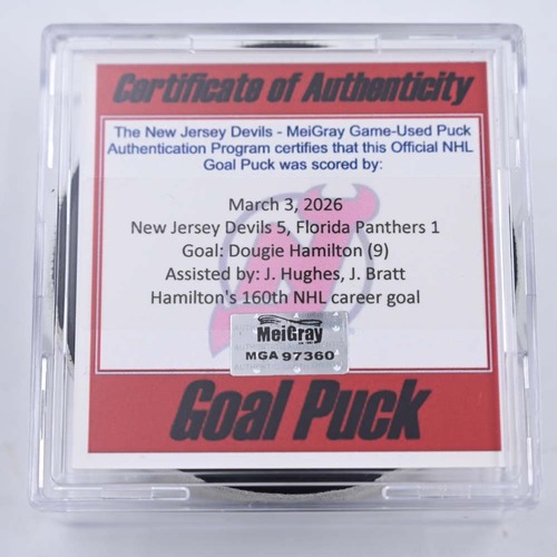 Image of Hamilton, Dougie - New Jersey Devils - March 3, 2026 vs. Florida Panthers (Devils Logo)