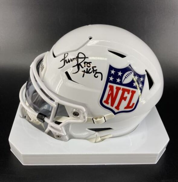 HOF - Bills Thurman Thomas Signed NFL Shield Mid-Size Helmet