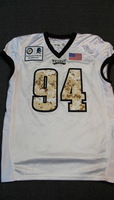 EAGLES  - BEAU ALLEN SALUTE TO SERVICE SIGNED PRACTICE WORN JERSEY W/ CA...