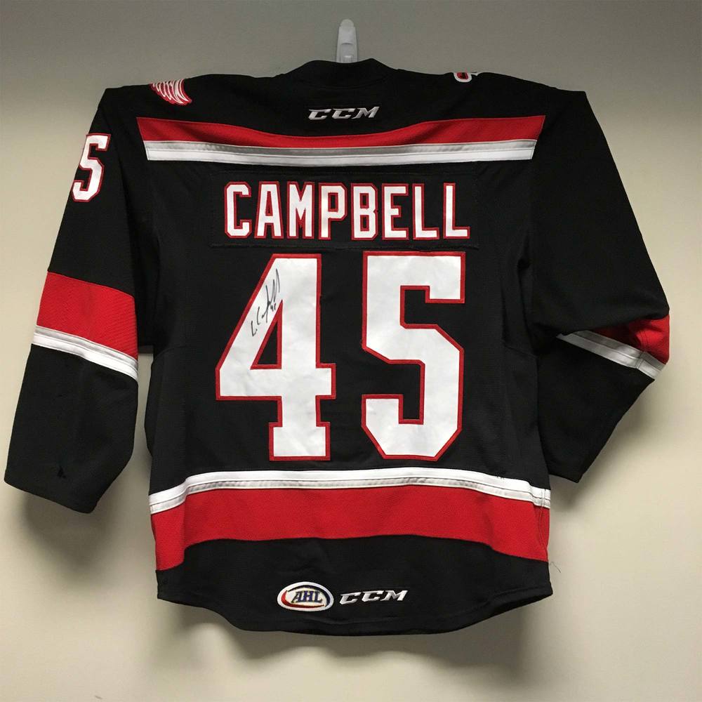 AHL Authentic Grand Rapids Griffins Regular Season Jersey Worn and Signed by 45 Colin Campbell
