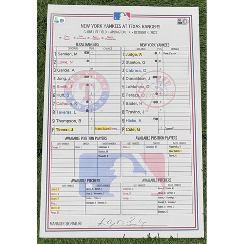 Game-Used or Autographed All auctions | Texas Rangers Auctions