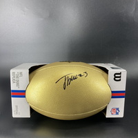 NFL - Cowboys Jaydon Blue Signed Gold Composite Football