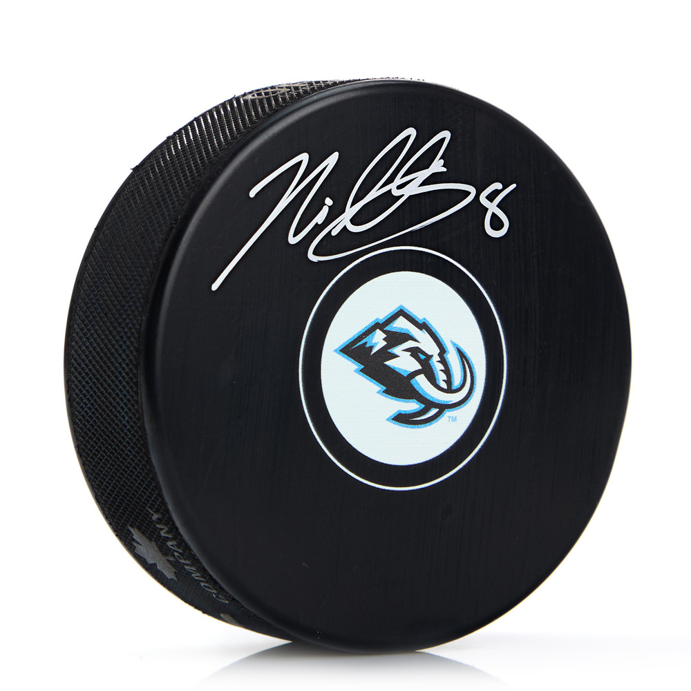 Nick Schmaltz Autographed Utah Mammoth Hockey Puck
