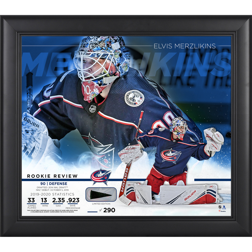 Elvis Merzlikins Columbus Blue Jackets Framed 15