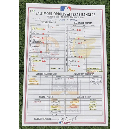 Game-Used or Autographed All auctions | Texas Rangers Auctions