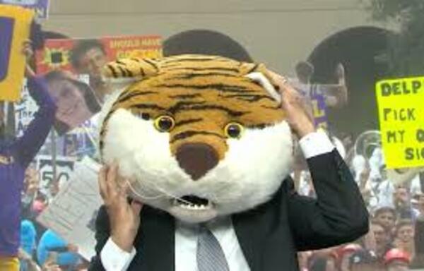 CFPF - Louisiana State University Mike the Tiger Headgear Signed by Lee ...