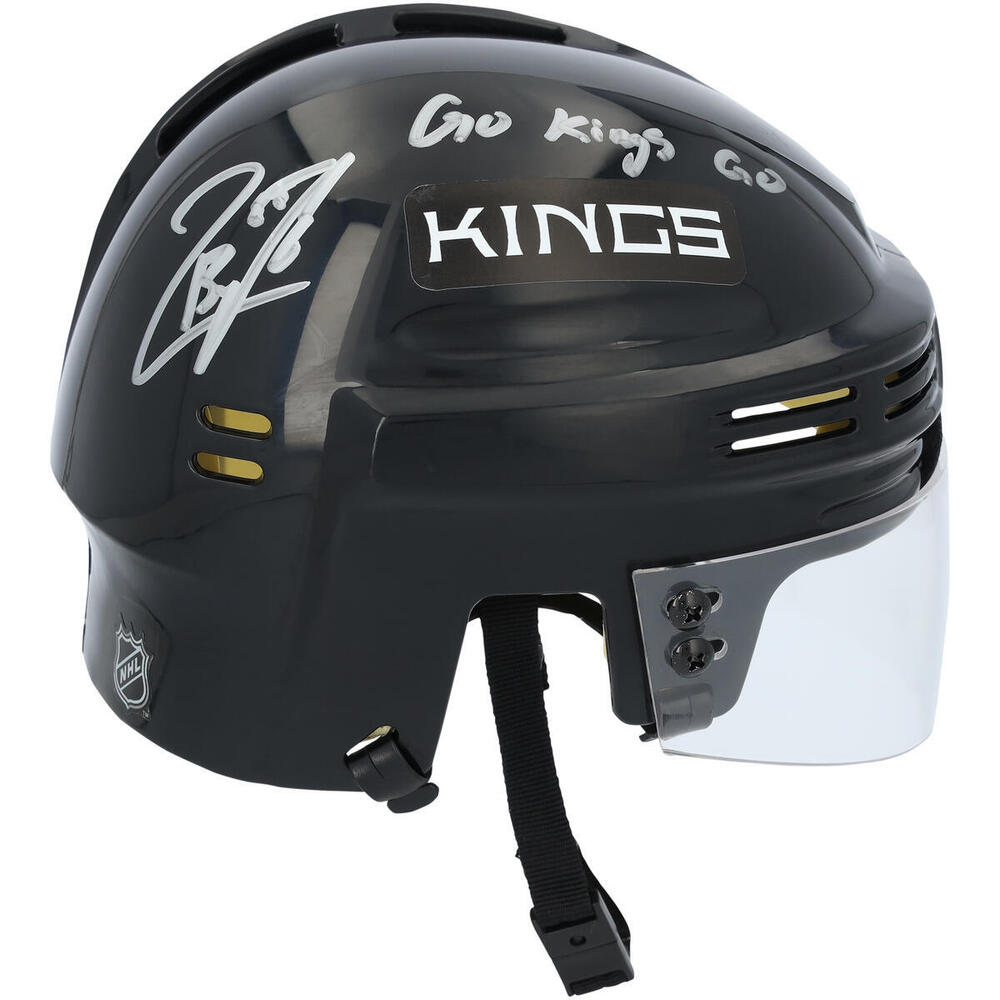 Quinton Byfield Los Angeles Kings Autographed Black Mini Helmet with 