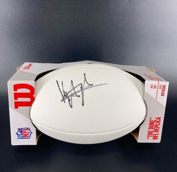 NFL - Saints Kyle Hergel Signed White Composite Football