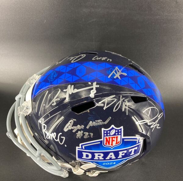 NFL - Multi Signed NFL Draft Replica Speed Helmet Signed By Caleb Willia...