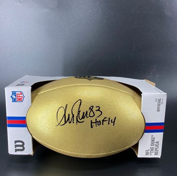 HOF - Bills Andre Reed Signed Gold Composite Football