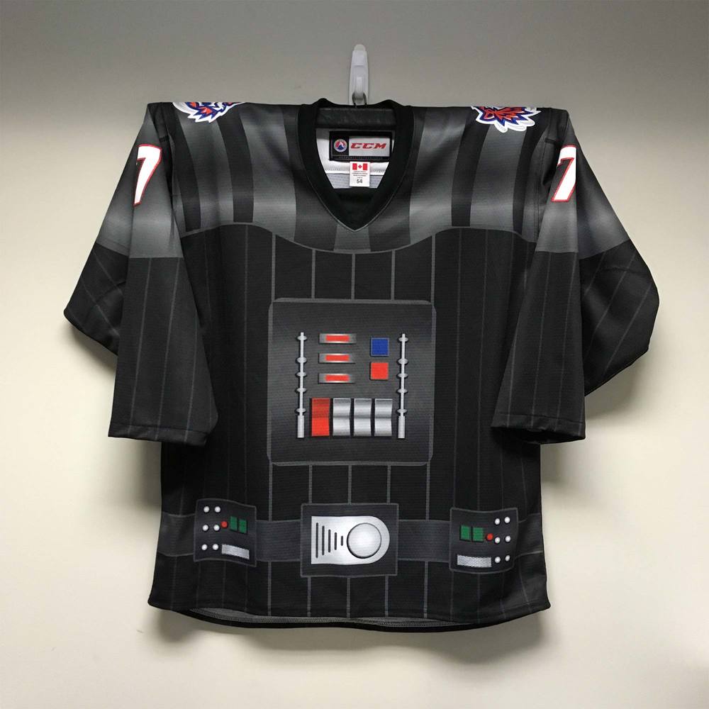 AHL Authentic Bridgeport Sound Tigers Star Wars Jersey Worn and