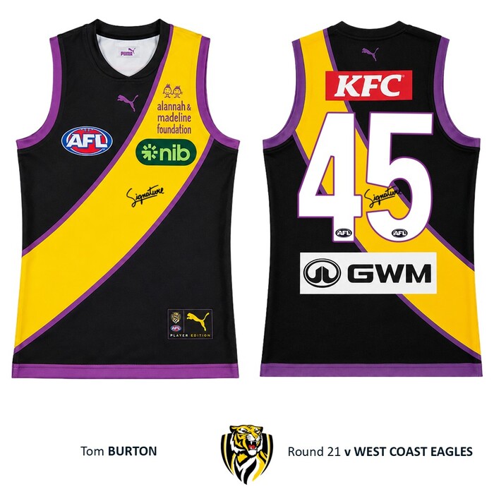Photo of Seth Campbell #44 Richmond 2026 Alannah & Madeline Match-Worn Guernsey