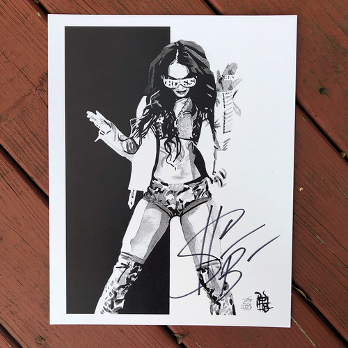 Sasha Banks SIGNED 11 x 14 Rob Schamberger Print