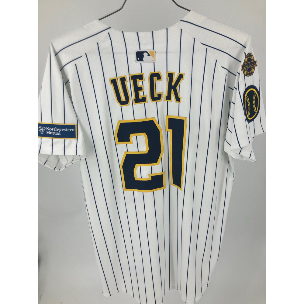 Game Used Pinstripe Jersey #21 Caleb Durbin, 8/24/25 Uecker