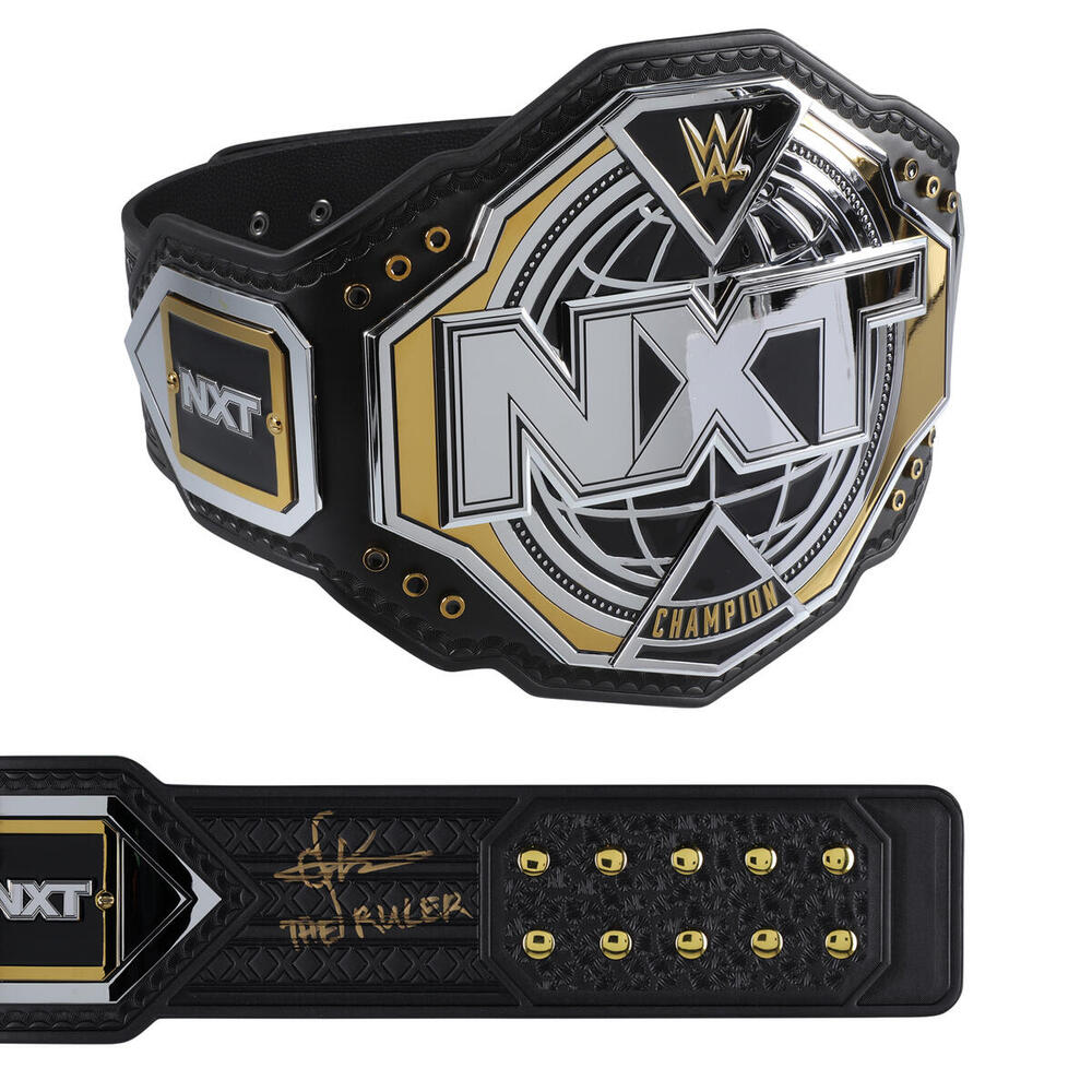 Oba Femi WWE Autographed NXT Championship Replica Title Belt with 