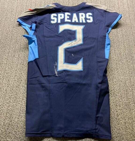 Crucial Catch - Titans Tyjae Spears Signed Game Worn Jersey (10/13/2024)...
