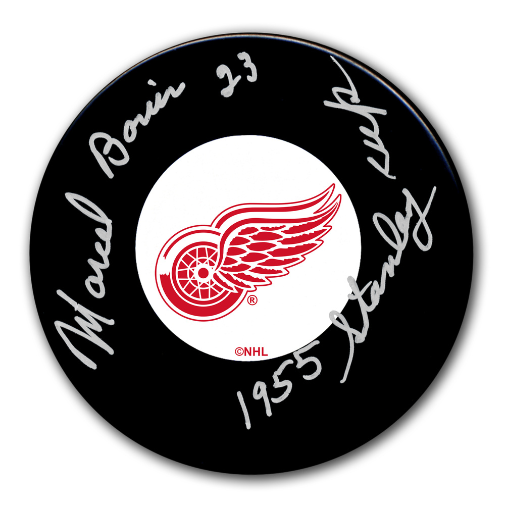 Marcel Bonin Detroit Red Wings 1955 Stanley Cup Autographed Puck