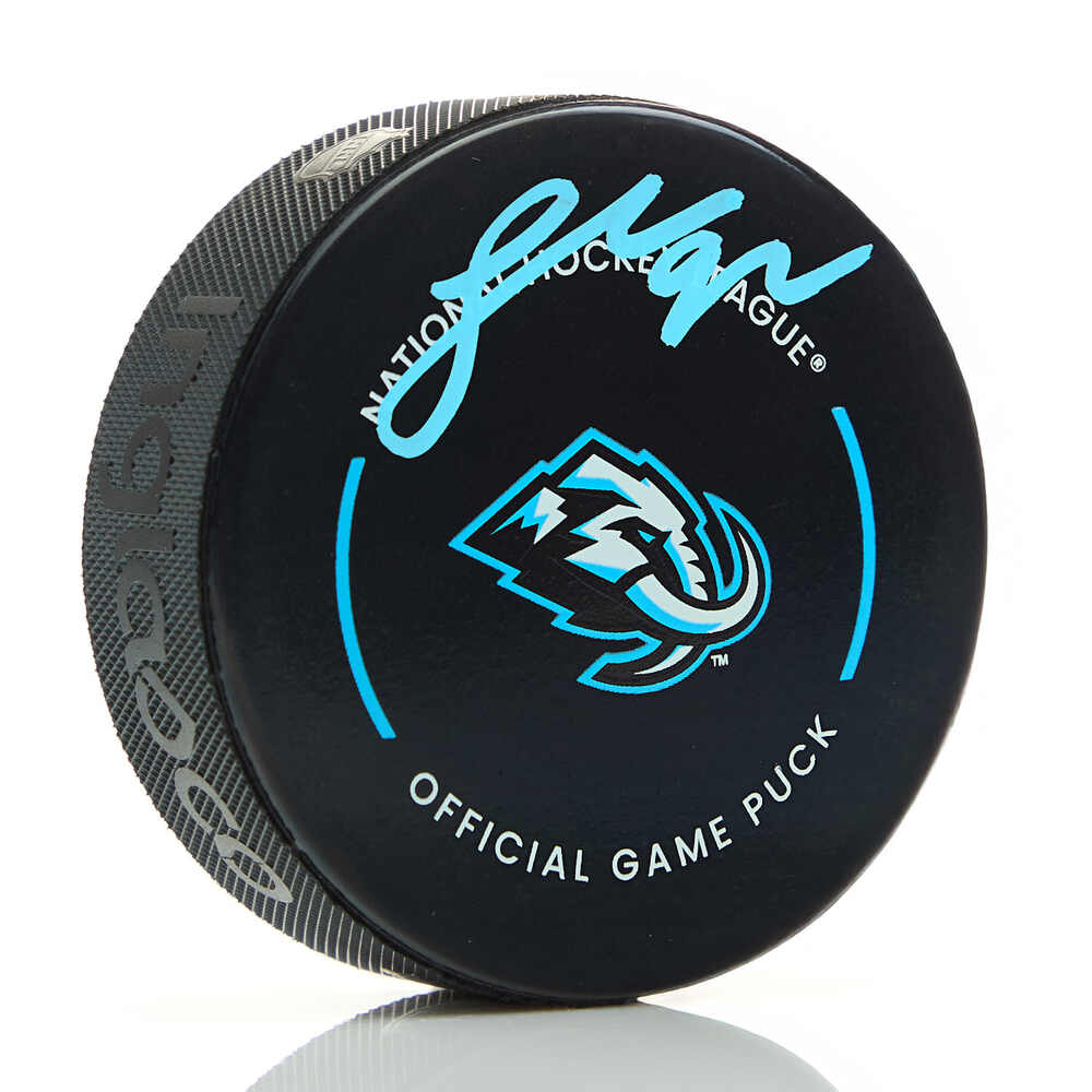 Logan Cooley Signed Utah Mammoth Official Game Puck