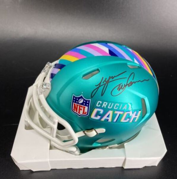 Crucial Catch - Steelers Lyn Swann Signed Crucial Catch Mini Helmet