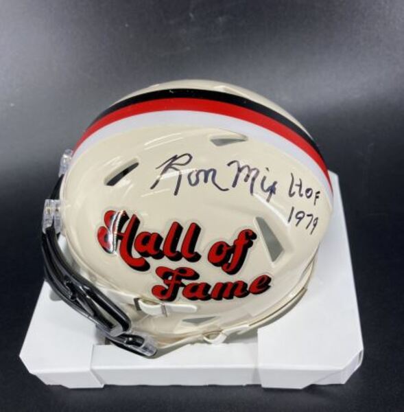 HOF - Chargers Ron Mix Signed HOF Retro Mini Helmet