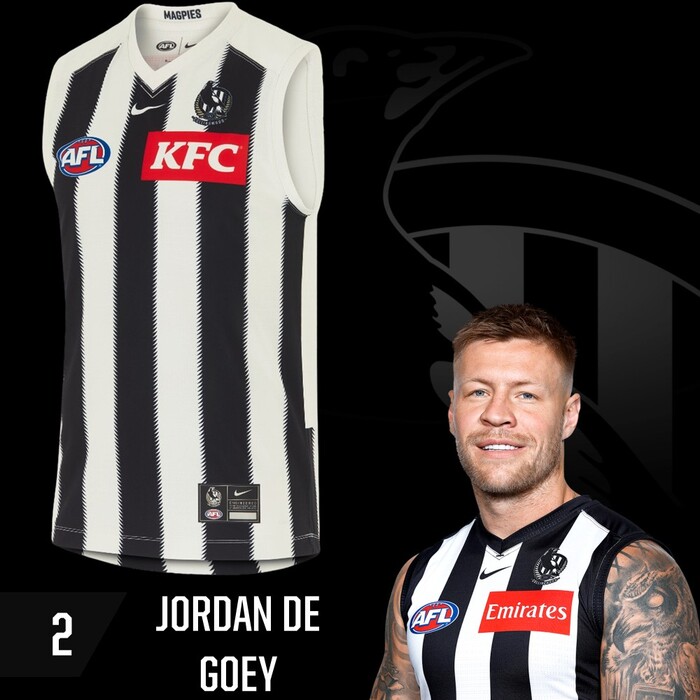 Photo of Jordan De Goey #2 Collingwood 2025 Clash Guernsey