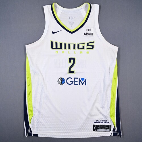 Image of Hines-Allen, Myisha - Dallas Wings - White Heroine Edition Jersey - Worn 9/11/2025 - Autographed - 2025 WNBA Season