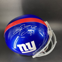 Met Life - Giants Brandon Jacobs Signed Replica Helmet-singleShip