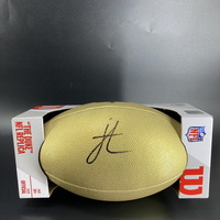 NFL - Jets Jordan Travis Signed Gold Composite Football