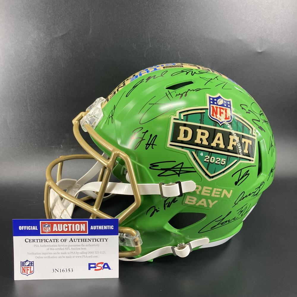 NFL - Multi Signed NFL Draft Replica Speed Helmet Signed by Over 30 Players Including Cam Ward, Travis Hunter, Jaxson Dart, Shedeur Sanders, Ashton Jeanty, Tyler Warren, Jalen Milroe and Others