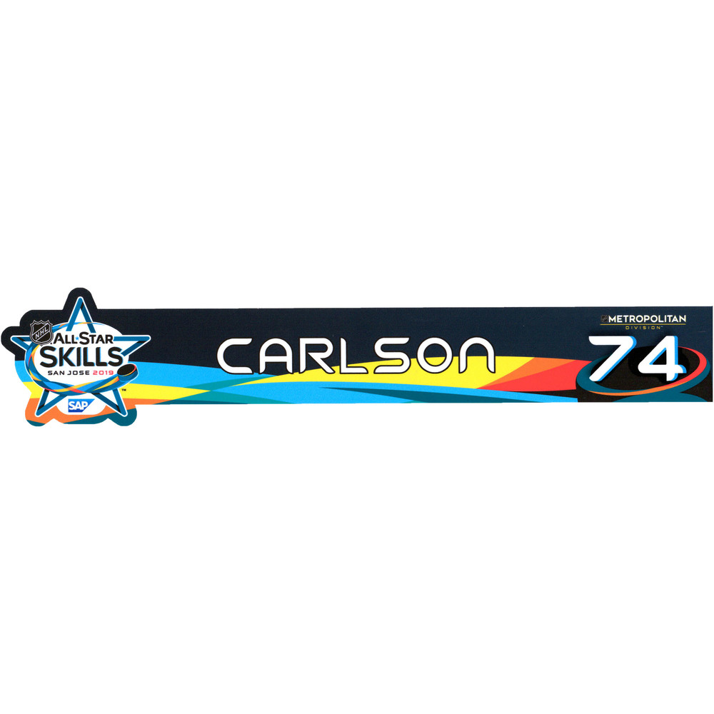 John Carlson Washington Capitals Event-Used #74 Locker Nameplate from All-Star Skills Competition