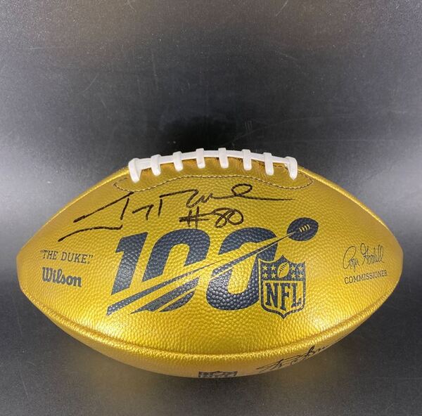 NFL 100 Gold Football Signed By Jerry Rice and Steve Young - Includes NF...