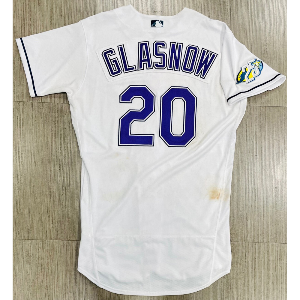 Game Used 25th Anniversary Devil Rays Jersey Tyler Glasnow June 9