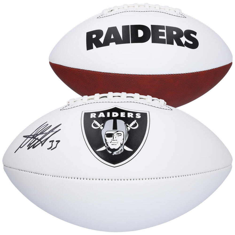 Adin Hill Vegas Golden Knights Autographed Las Vegas Raiders White Panel Football
