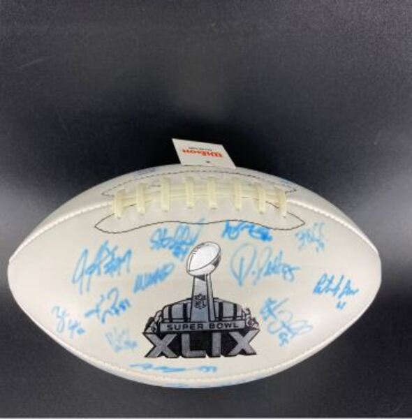 NFL - Seahawks Multi Sign Super Bowl XLIX Panel Ball Signed By Over 25 P...