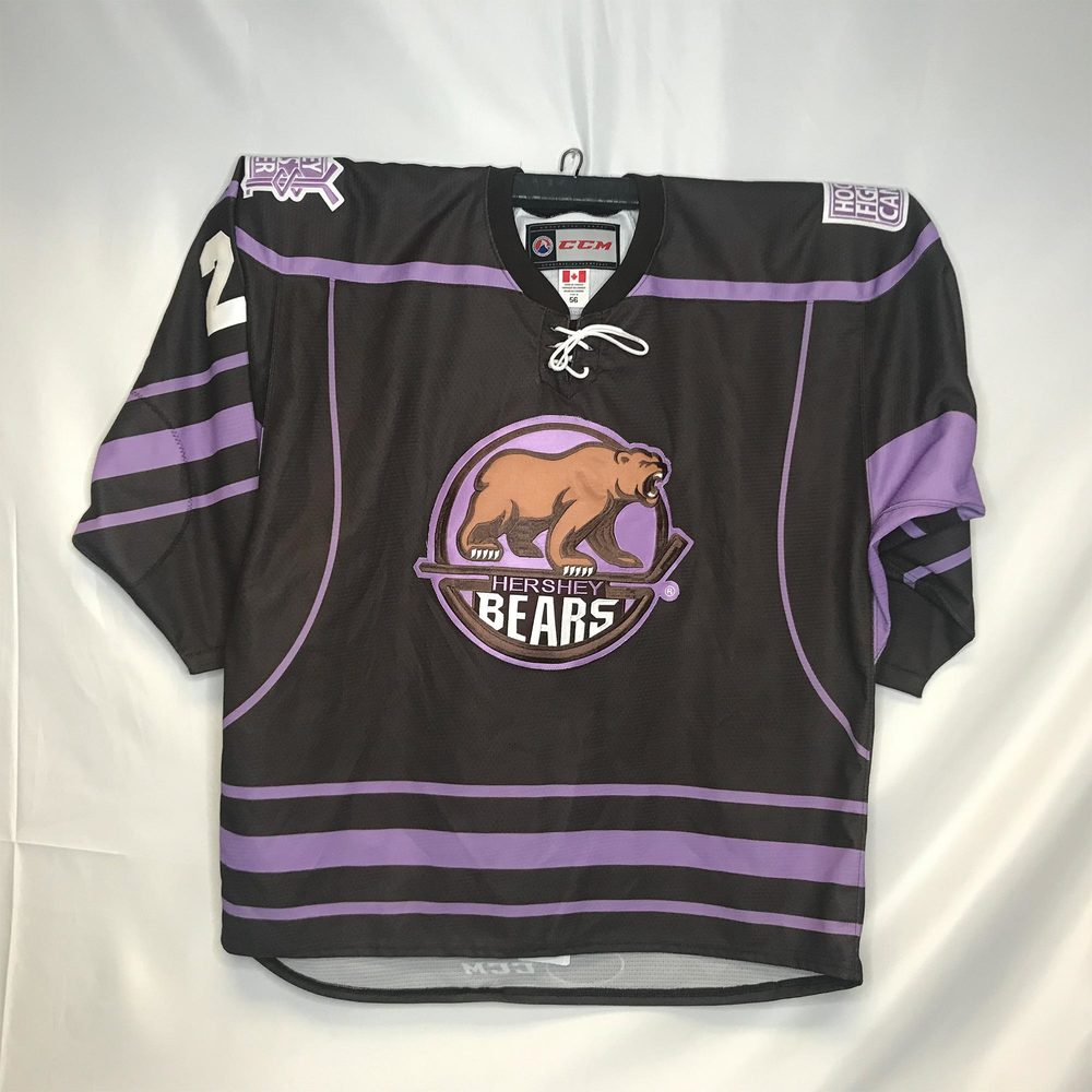 AHL Authentic Hershey Bears Hockey Fights Cancer™ Jersey Worn and