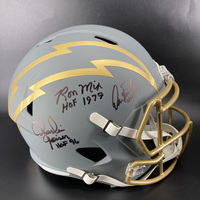 HOF - Chargers Multi Signed Replica Slate Speed Helmet Signed by Dan Fou...