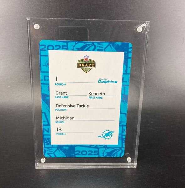 NFL - Dolphins Kenneth Grant Special Edition 2025 Draft Card 1 of 2