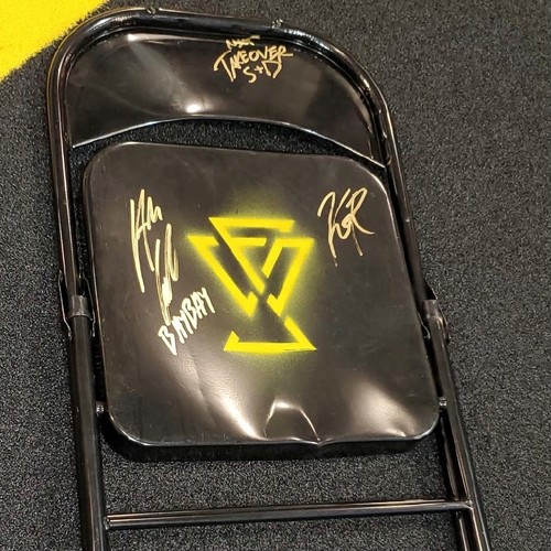 Adam Cole and Kyle O'Reilly SIGNED and USED Undisputed Era Logo Chair (NXT TakeOver Stand & Deliver)
