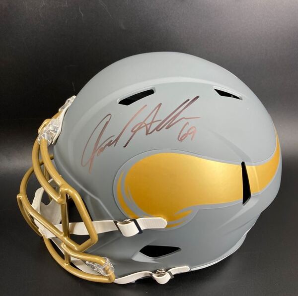 HOF - Vikings Jared Allen Signed Replica Slate Speed Helmet