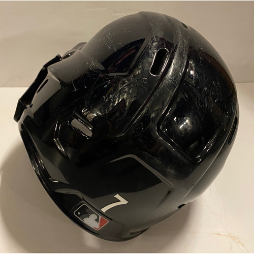 Dansby Swanson Game-Used Postseason Road Helmet - Worn 10/8/20 NLDS and 10/12/20 NLCS