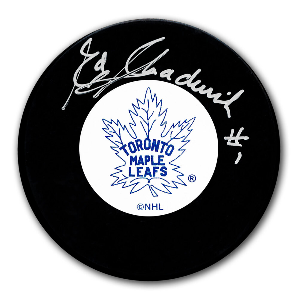 Ed Chadwick Toronto Maple Leafs Original 6 Autographed Puck