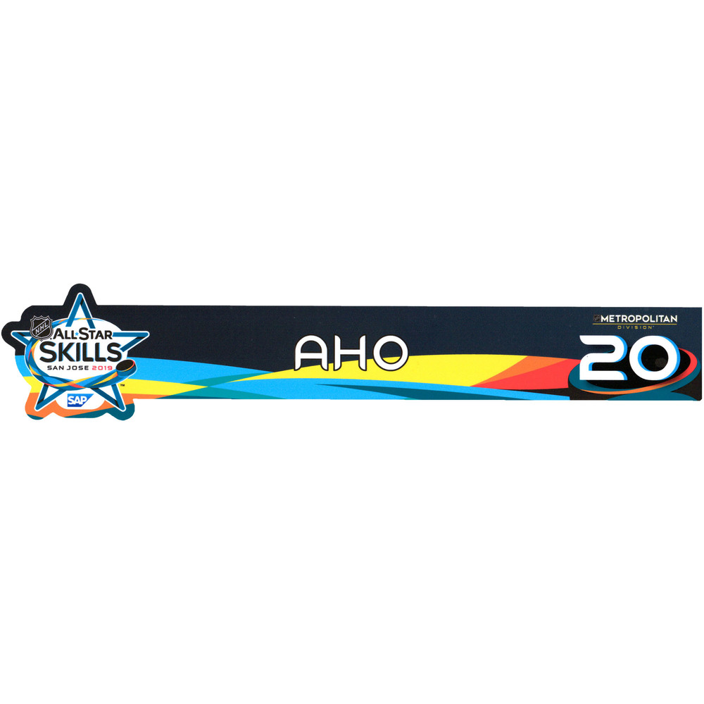 Sebastian Aho Carolina Hurricanes Event-Used #20 Locker Nameplate from All-Star Skills Competition