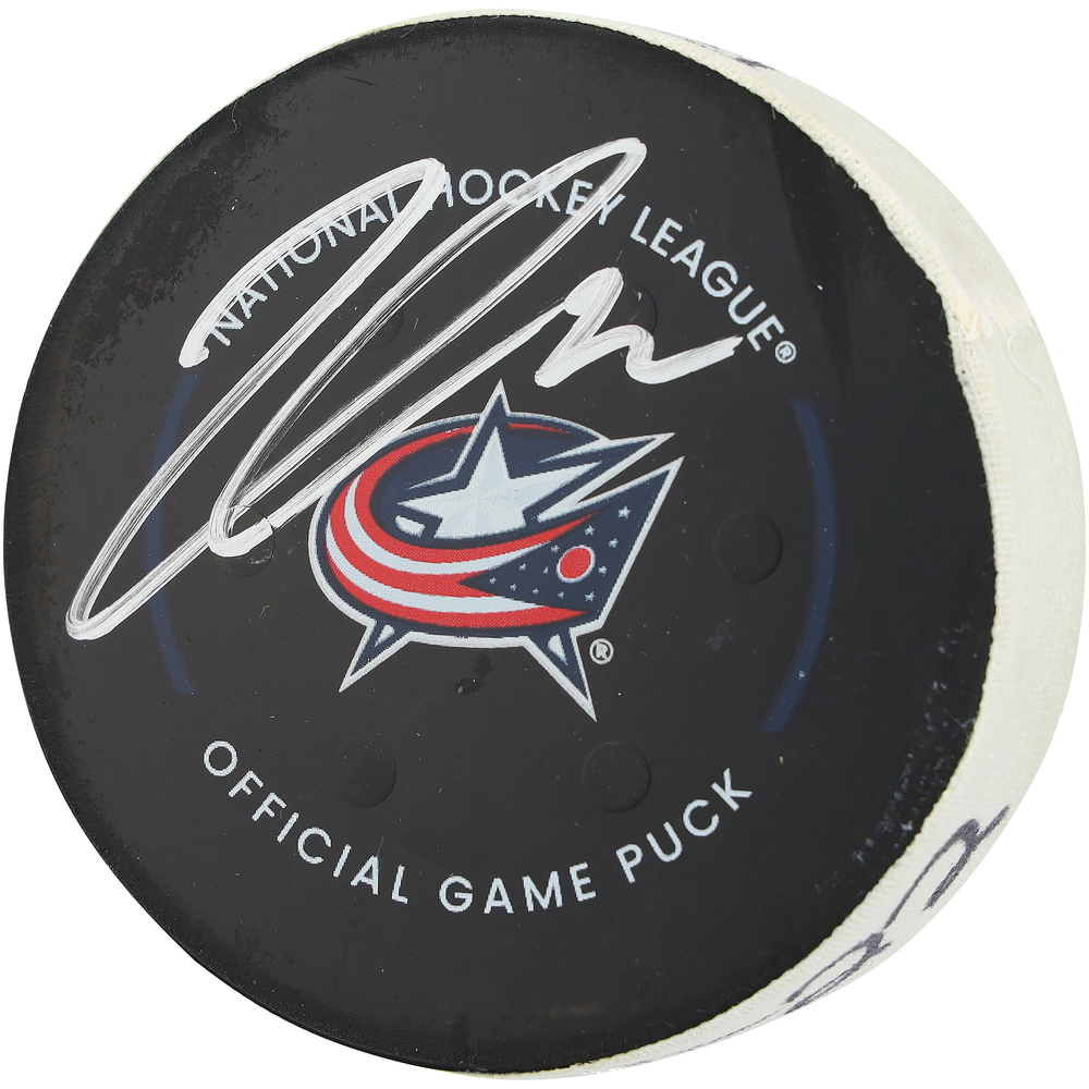 Tage Thompson Buffalo Sabres Autographed Game-Used Puck vs. Columbus Blue Jackets on December 7, 2022