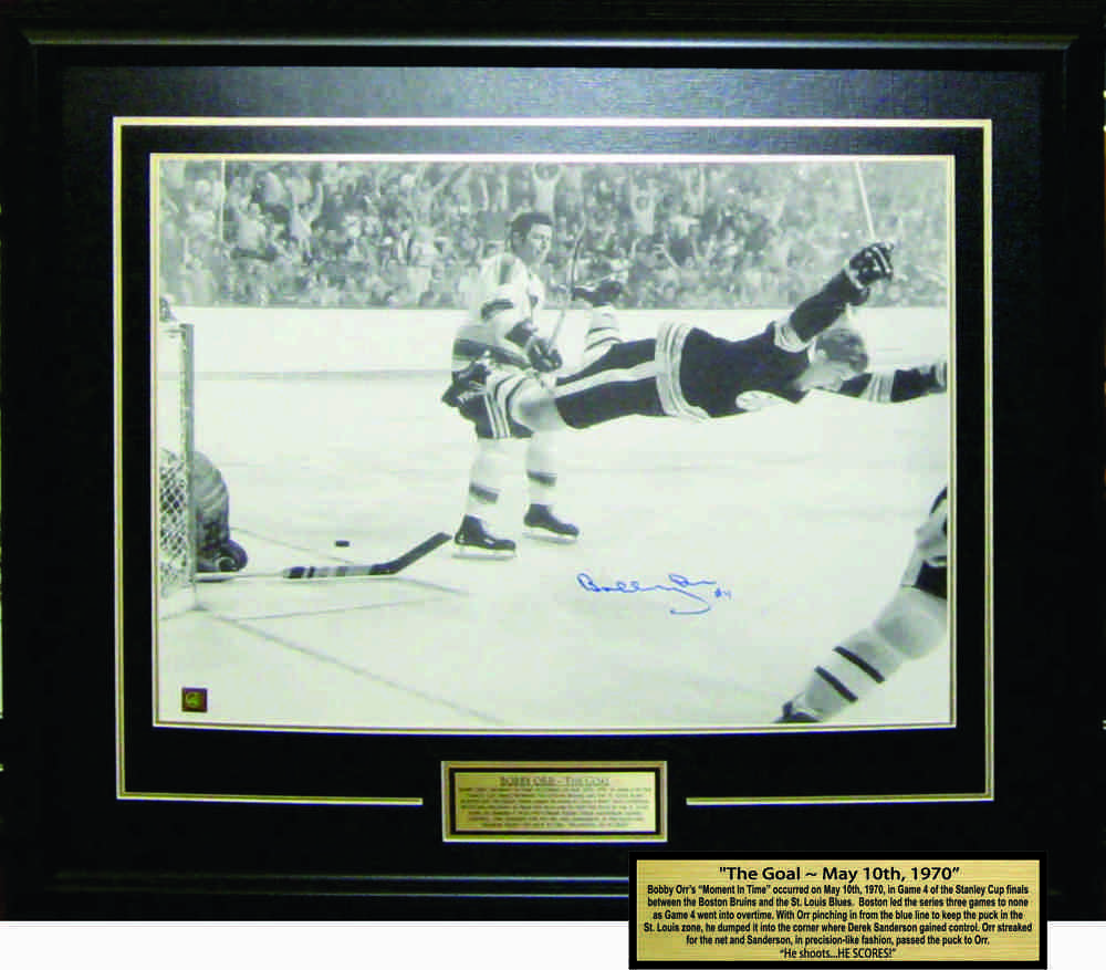 Bobby Orr Boston Bruins The Goal 16×20 with patch – Bids for Benefit