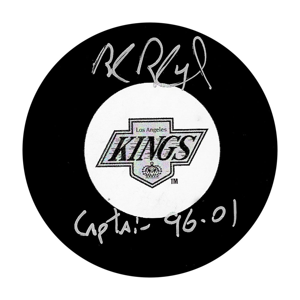 Rob Blake Autographed Los Angeles Kings Puck w/CAPTAIN 96-01 Inscription