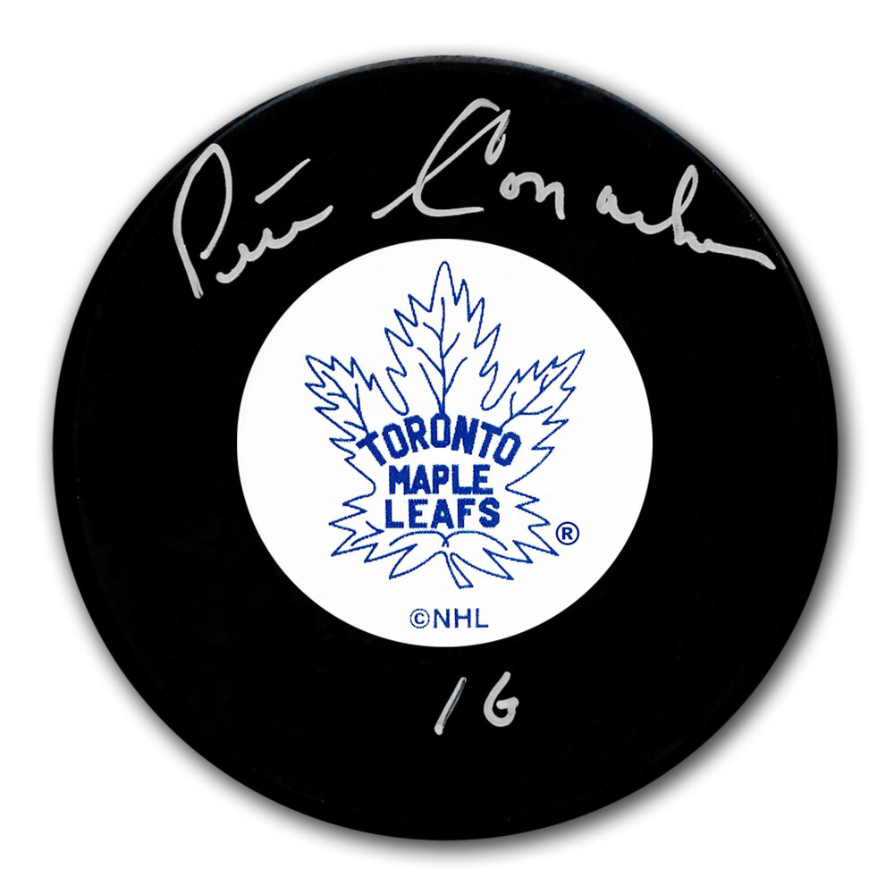 Pete Conacher Toronto Maple Leafs Original 6 Autographed Puck