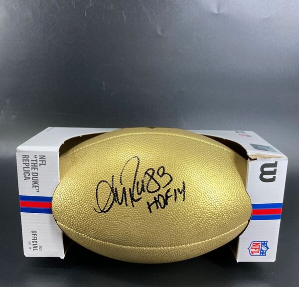 HOF - Bills Andre Reed Signed Gold Composite Football